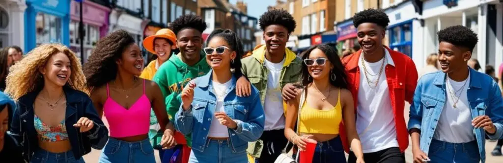 A picture of young people on a High Street